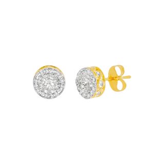 1 CT. T.W. Diamond Stud Earrings, Yg (Yellow Gold), Womens