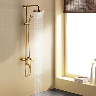 Ti PVD Wall Mount Rain Handheld Shower Faucet