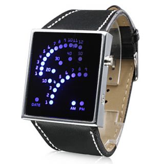 Unisex 29 Blue LED Display Digital Wrist Watch (Black)