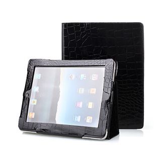 Black 2 in 1 Protective Crocodile Leather Case For iPad