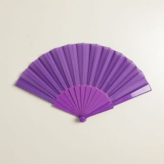 Purple Silk Hand Fans (set of 6)