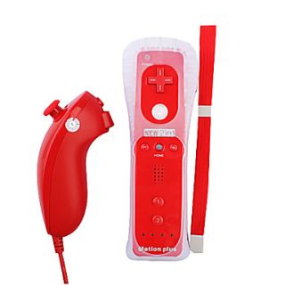 Remote MotionPlus and Nunchuk Controller with Case for Wii/Wii U (Red)