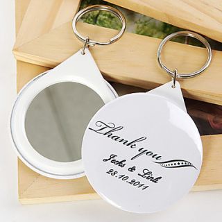 Personalized Mirror Key Ring   Thank You (set of 12)