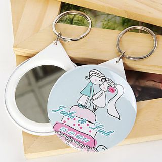 Personalized Mirror Key Ring   Kissing (set of 12)