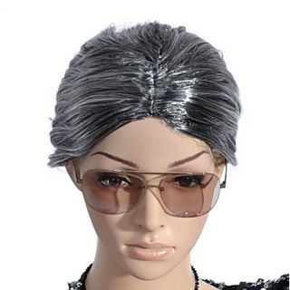 Capless Old Lady Costume Party Festival Hair Wig