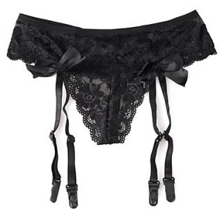 4 Straps Sexy Lace Suspender Belts Thong Set Party Garters