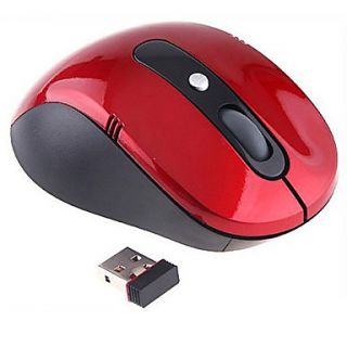 Wireless Optical Mouse 2.4GHz USB Receiver (Red)