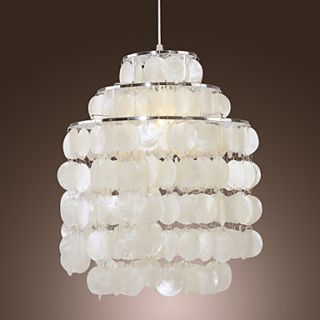 White Shell Pendant Chandelier (Chrome Finish)