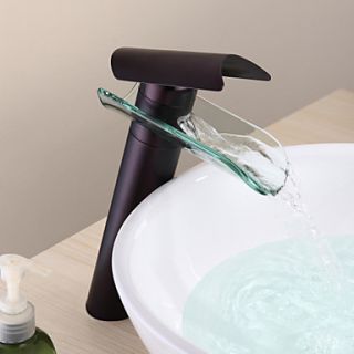 Oil Rubbed Bronze Waterfall Bathroom Sink Faucet (Tall)