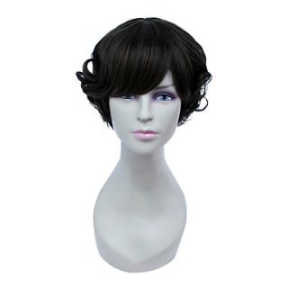 Capless Short High Temperature Wire Brown Lovely Curly Hair Wig