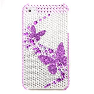 Protective Crystal Hard Case for iPhone 4 / 4S (Purple Butterfly)