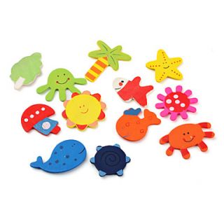 Colorful Ocean Life Theme Fridge Magnets (12 Pack)