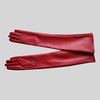 Faux Leather Fingertips Opera Length Party/ Evening Gloves