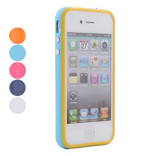 Silicone Bumper Frame Case for iPhone 4, 4S (Metal Button)
