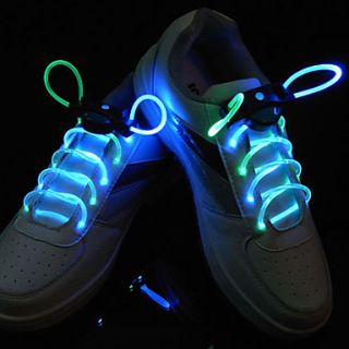 Flash Grow Stick Cyan Light Waterproof LED Shoelace (1 Pair)