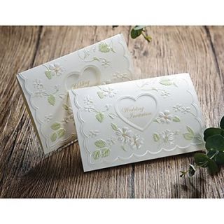 Spring Idea Embossed Wedding Invitation With Heart Cutout (Set of 50)