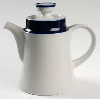 Noritake Fjord Tea/Coffee Pot & Lid, Fine China Dinnerware   Primastone, Blue Ba