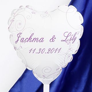Personalized Heart shaped Wedding Balloon   Lilac