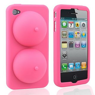 Sexy Soft Silicone iBoobies Case for iPhone 4/4S (Pink)