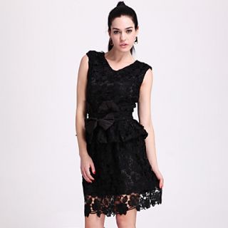 TS Embroidered Lace Belted Dress (More Colors)