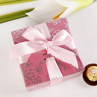 Embossed Favor Box With Ribbon (Set of 12)