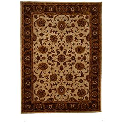 Hand tufted Tempest Ivory/dark Brown Area Rug (8 X 11)