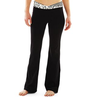 Print Yoga Pants, Wht/blk Combo, Womens
