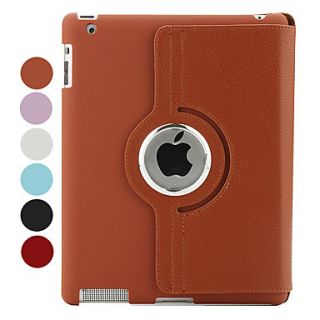 360 Degree Rotating Litchi PU Leather Case and Stand for iPad 2 (Assorted Colors)