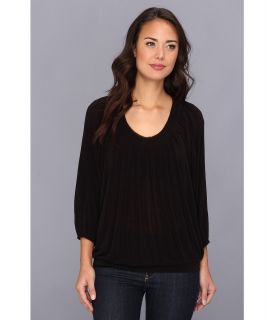Free People Moss Solid Top Womens Blouse (Black)