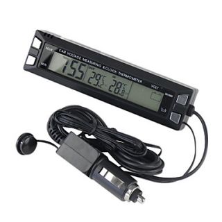 3 in 1 Thermometer Clock Voltage Digital Car Monitor