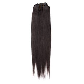 15 Inch 7 Pcs 70% Human Hair Silky Straight Clip In Hair Extensions Multiple Colors Available