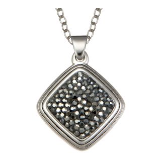 Grey Crystal Pendant Sterling Silver, Womens