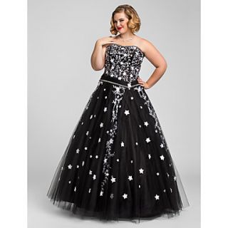 Plus Size Ball Gown Princess Sweetheart Satin Tulle Evening/Prom Dress