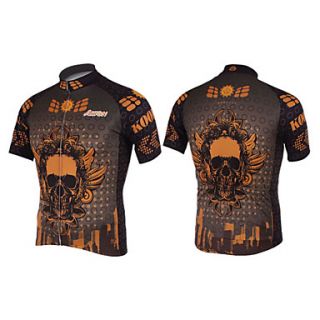 Kooplus Mens Short Sleeve Clcying Jersey with 100% Polyester (Gold Skulls)