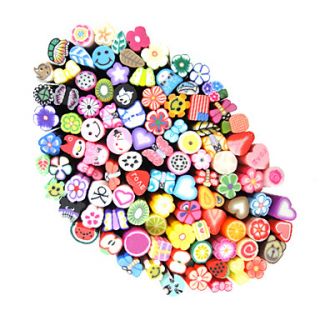100pcs 3D Cane Stick Rod Sticker Nail Art Decorations(Random Color)