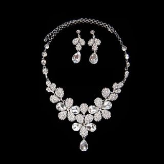Magic Gorgeous Rhinestone Ladies Jewelry Set Including Necklace and Earrings
