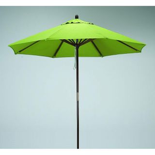 Round 9 foot Lime green Polyester/hard Wood Patio Umbrella