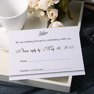 Personalize Wedding Response Cards   Formal Simple RSVP (Set of 50)