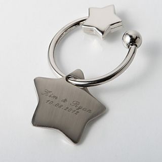 Personalized Key Ring – Twin Stars (Set of 4)