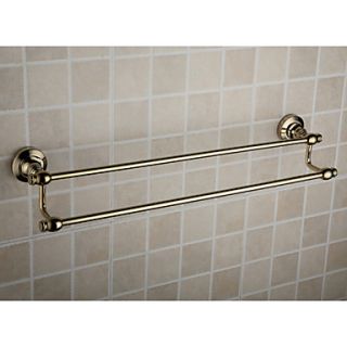 Antique Brass Ti PVD Wall mounted Double Towel Bar