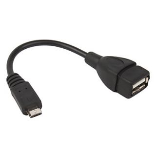 OTG Micro USB Cable for Android Phone (Black,14CM)