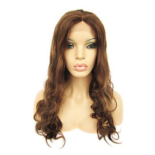 Full Lace with Stretch on Crown Long Wavy Indian Remy Hair Wig