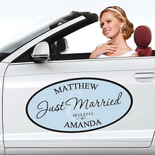 Personalized Flourish Wedding Window/Car Cling (More Colors)