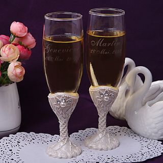 Personalized Chic Toasting Flutes