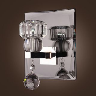 1W Crystal Accent Wall Light with Stainless Steel Plate