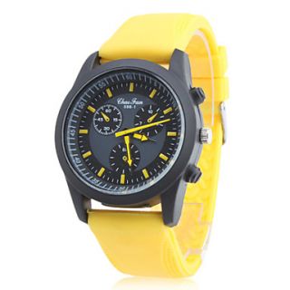 Unisexs Silicone Analog Quartz Wrist Watch (Yellow)