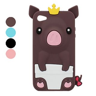 Pig in Crown Silicone Case for iPhone 4 and 4S (Assorted Colors)