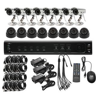 Ultra Low Price 16CH CCTV DVR Kit (H. 264, 8 Outdoor Waterproof 8 Indoor IR Color Cameras)