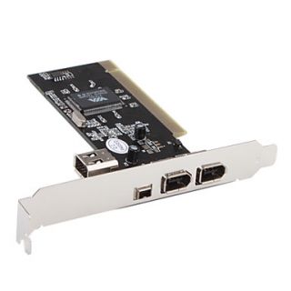 4 Ports Firewire IEEE 1394 PCI Card 4/6 Pin for  PDA