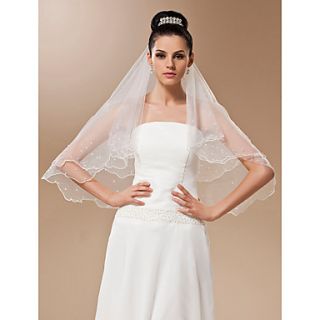 One tier Tulle With Pearls Elbow Veil (More Colors)